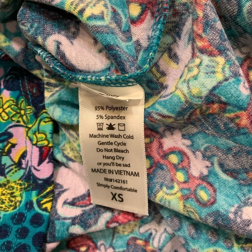 LuLaRoe Randy XS Minnie Mouse Multicolor Raglan Sleeve Baseball Top XS - Picture 9 of 11